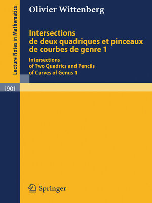 cover image of Intersections de deux quadriques et pinceaux de courbes de genre 1